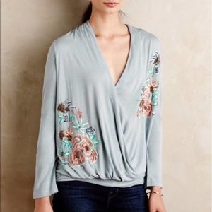 Anthropologie Akemi + Kin Embroidered Blouse